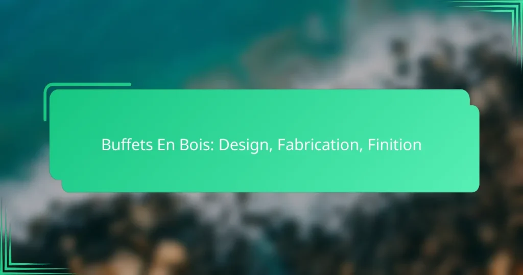 Buffets En Bois: Design, Fabrication, Finition