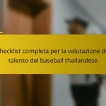 Checklist completa per la valutazione del talento del baseball thailandese