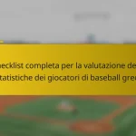 Checklist completa per la valutazione delle statistiche dei giocatori di baseball greci