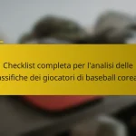 Checklist completa per l’analisi delle classifiche dei giocatori di baseball coreani