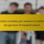 Checklist completa per valutare le statistiche dei giocatori di baseball italiani