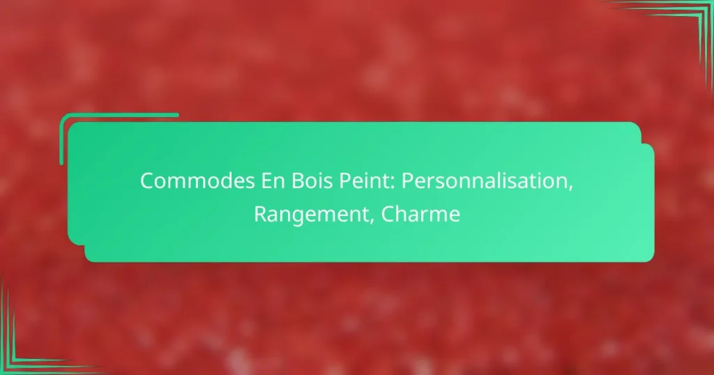 Commodes En Bois Peint: Personnalisation, Rangement, Charme