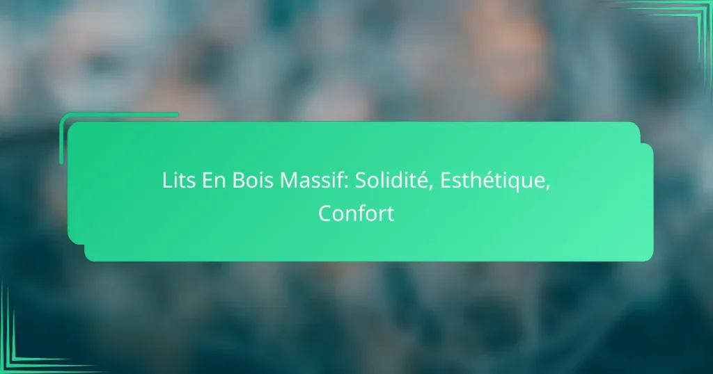 Lits En Bois Massif: Solidité, Esthétique, Confort