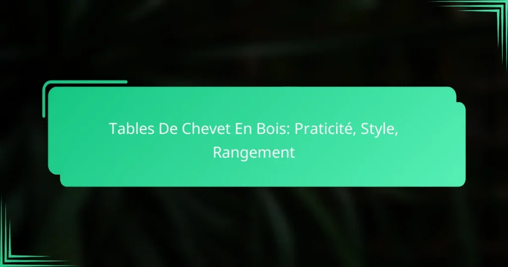 Tables De Chevet En Bois: Praticité, Style, Rangement
