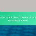 Tables En Bois Massif: Sélection du bois, Assemblage, Finition